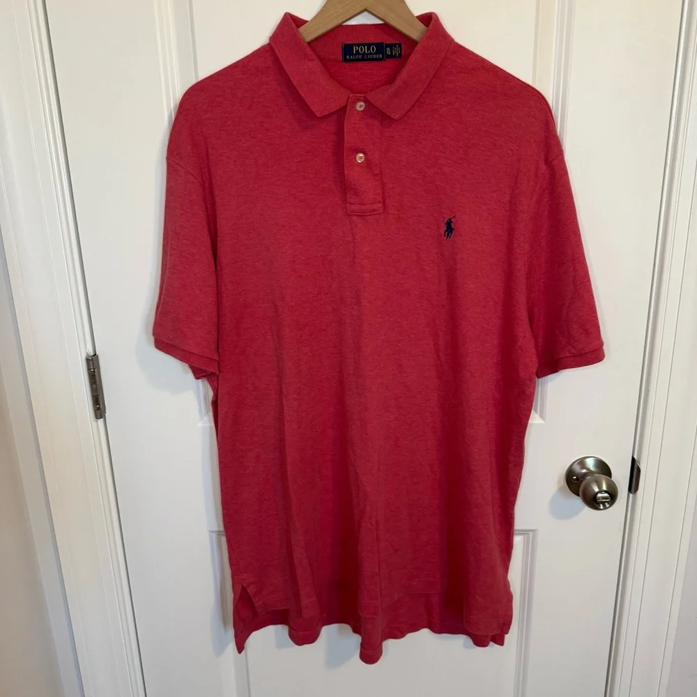 Polo Ralph Lauren Polo Shirt Men’s‎ XL Salmon Red Pony Short Sleeve collared